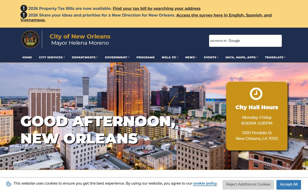 City of New Orleans official portal for court records