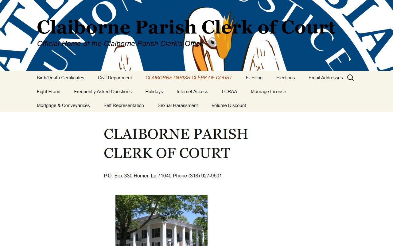 claiborne parish criminal court records clerk website