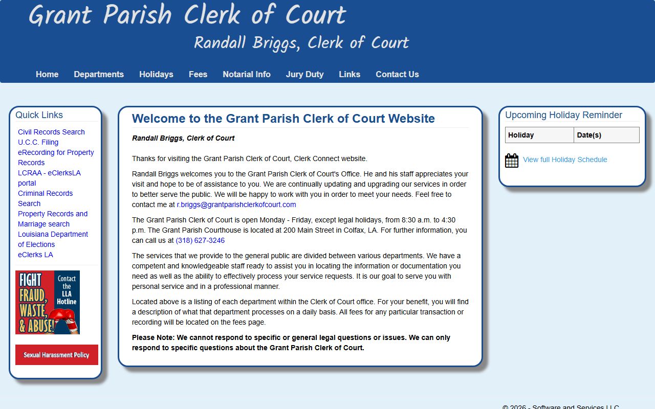grant parish criminal court records clerk website