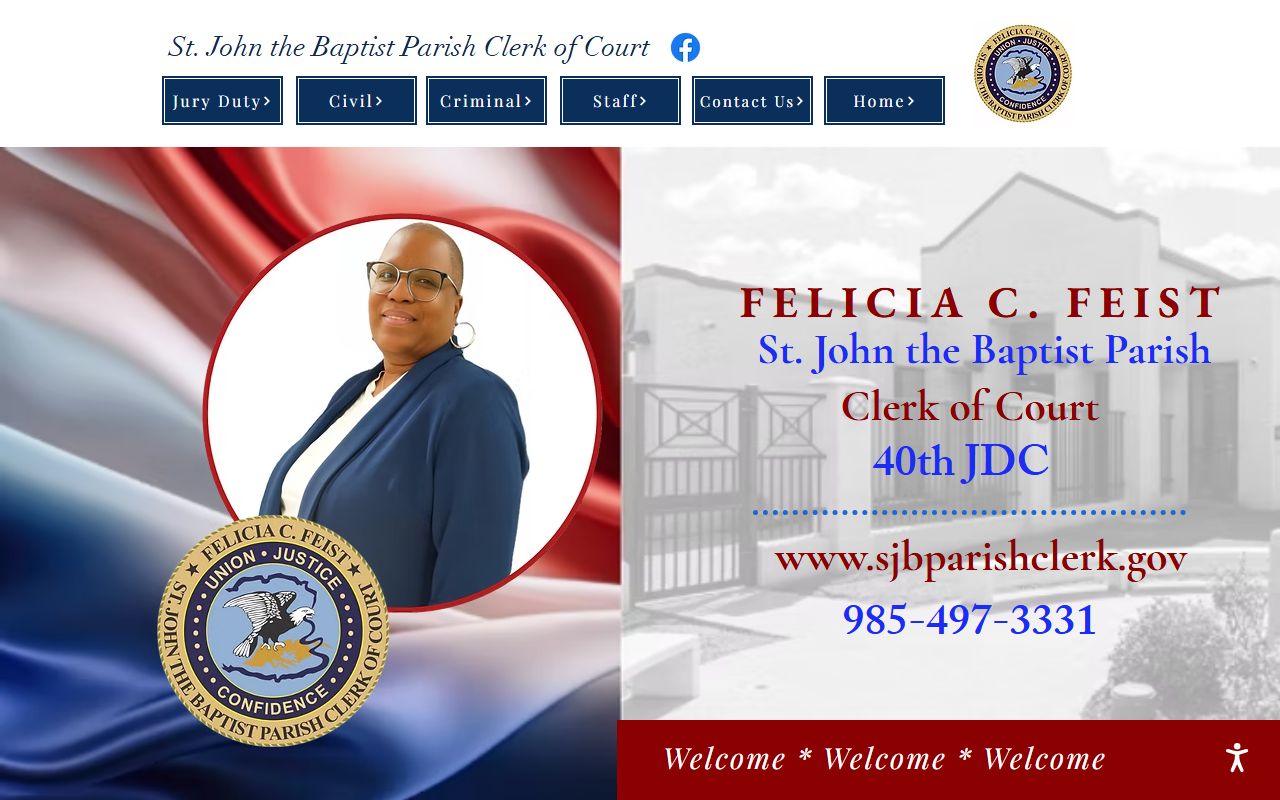 St. John the Baptist Parish Clerk of Court website for criminal court records