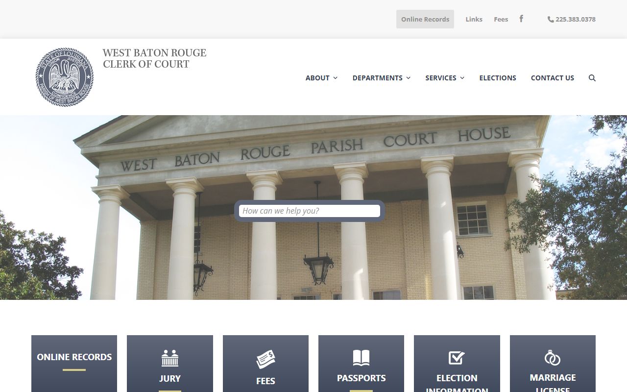 West Baton Rouge Parish Clerk of Court website